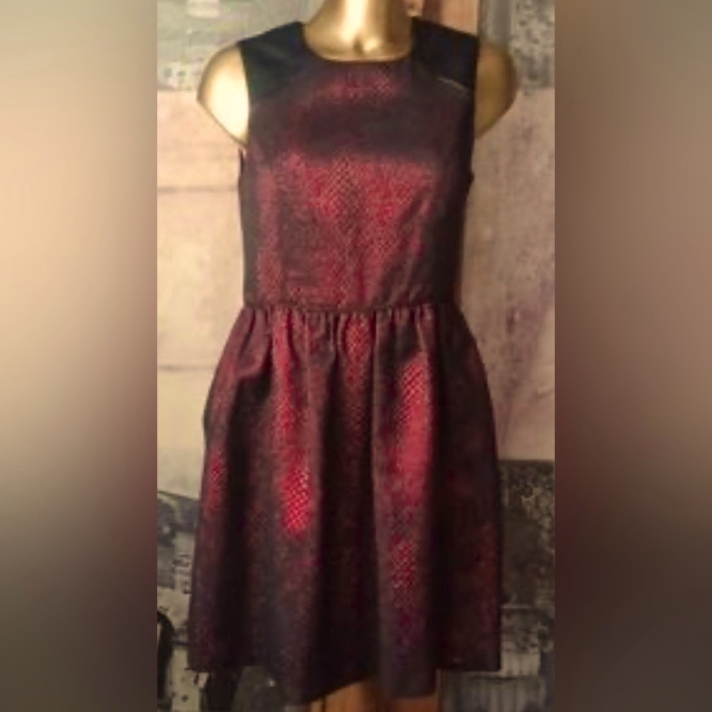 NWT Anthropologie | 4.collective “Heart of Darkness Jacquard Pleather Mini Dress